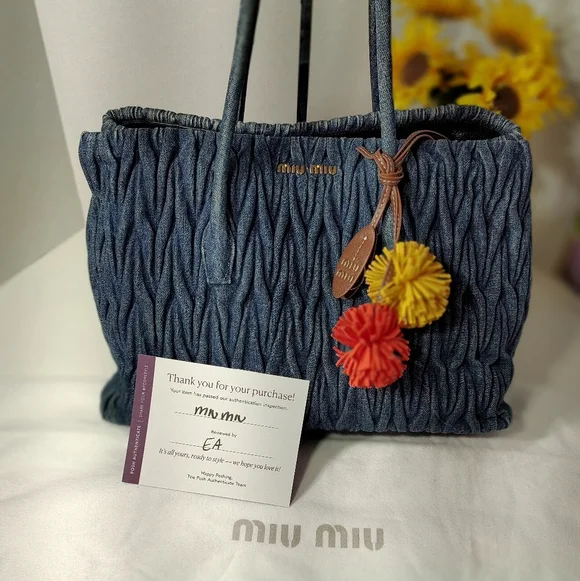 💙MIU MIU Denim Matelasse Bag Bundle - Picture 1 of 11